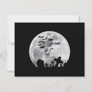 Cartons Réponse Halloween Pleine Lune Cimetière Cimetière Chauves-