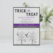 Cartons Réponse Halloween Trick Ou Traiter L'Invitation Scary Cat  (Debout devant)