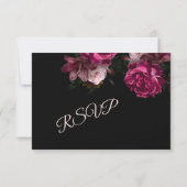Cartons Réponse Hand Drawn Roses Black Floral (Dos)