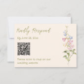 Cartons Réponse Hand Drawn Written Floral Summer Wedding QR Code (Devant)
