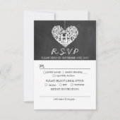 Cartons Réponse Hanging Heart Tree Chalkboard Mariage Collection (Devant)
