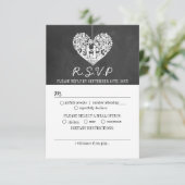 Cartons Réponse Hanging Heart Tree Chalkboard Mariage Collection (Debout devant)