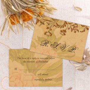 Cartons Réponse Harvest Gold et Faded Peonies Mariage