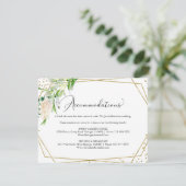 Cartons Réponse Hébergements de mariage géométriques à verdure élé (Debout devant)