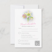 Cartons Réponse Hellebore aquarelle art printemps mariage QR code (Devant)
