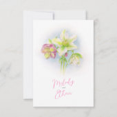 Cartons Réponse Hellebore aquarelle art printemps mariage QR code (Dos)