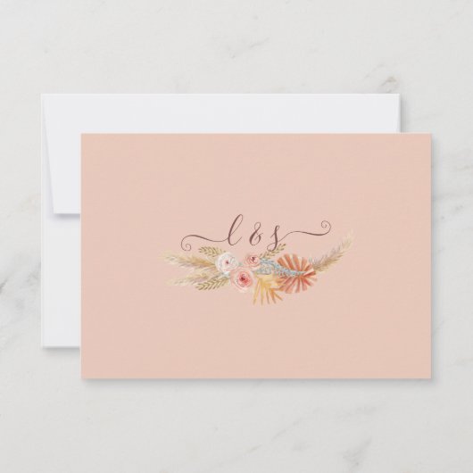 Cartons Réponse Herbe des Pampas Bohème Fleurs Roses Blush Noir RS (Dos)