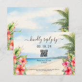 Cartons Réponse Hibiscus de plage tropicale (Devant / Derrière)