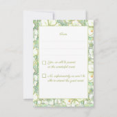 Cartons Réponse Hibiscus & dentelle BLANC (Dos)