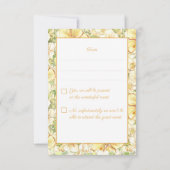 Cartons Réponse Hibiscus & dentelle JAUNE (Dos)