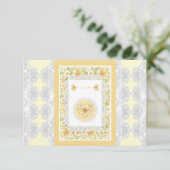 Cartons Réponse Hibiscus & dentelle JAUNE (Debout devant)