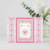 Cartons Réponse Hibiscus & dentelle PINK (Debout devant)