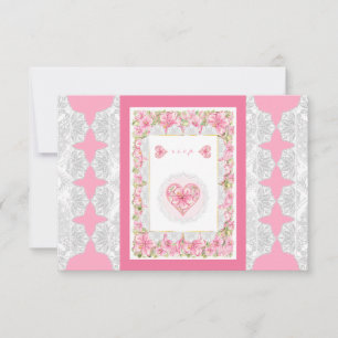 Cartons Réponse Hibiscus & dentelle PINK