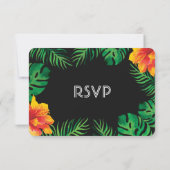 Cartons Réponse Hibiscus orange et Mariage Feuille tropical (Dos)