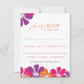 Cartons Réponse Hibiscus rose orange violet tropical (Devant)