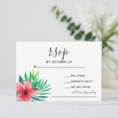 Cartons Réponse Hibiscus tropical Hawaiian Beach Wedding (Debout devant)