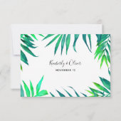 Cartons Réponse Hibiscus tropical Hawaiian Beach Wedding (Dos)