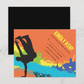 Cartons Réponse HIP HOP DANCE Bat Bar Mitzvah Répondre Card (Devant / Derrière)