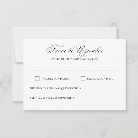 Cartons Réponse Histoire de fée espagnole Mariage blanc (Devant)