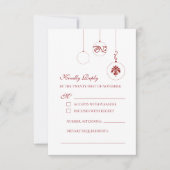 Cartons Réponse Hiver Rouge Noël Bauble Ornements Mariage (Devant)