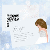 Cartons Réponse Hivernal Blue Snowy Quinceanera Anniversaire QR Co