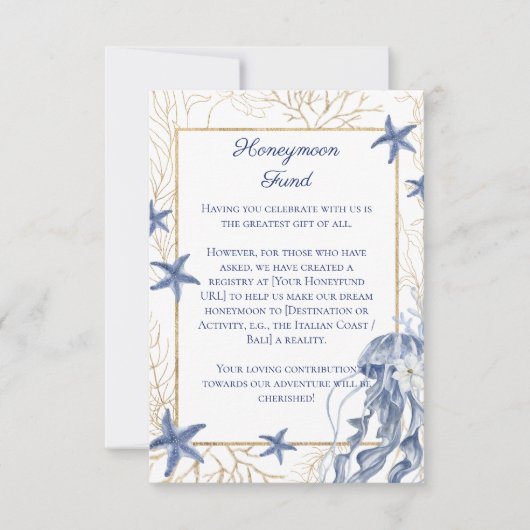 Cartons Réponse Honeymoon Fund QR Code Insert Card (Devant)