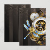 Cartons Réponse Horloge à vapeur avec libellule mécanique (Devant / Derrière)