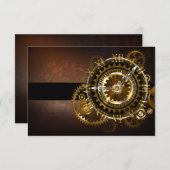 Cartons Réponse Horloge Steampunk avec des engrenages anciens (Devant / Derrière)