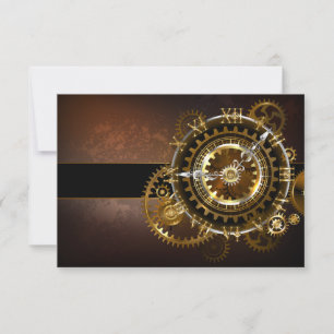 Cartons Réponse Horloge Steampunk avec des engrenages anciens