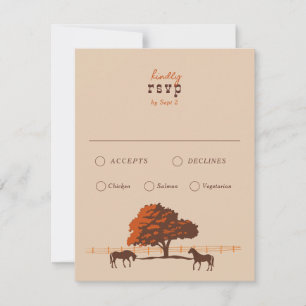 Cartons Réponse Horse Rail clôture Chêne Chevaux Mariage