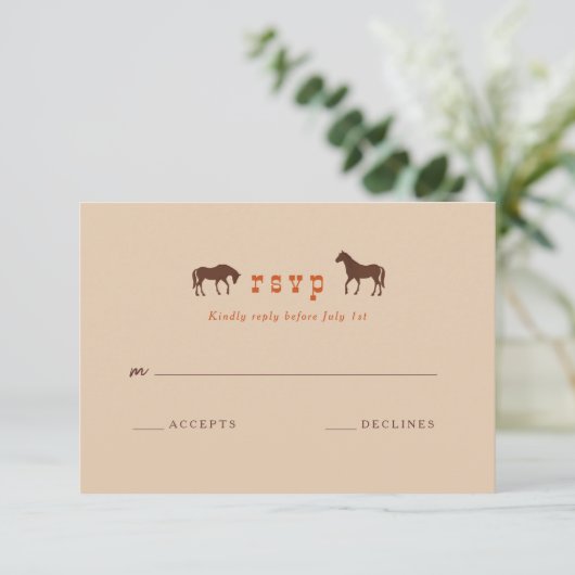 Cartons Réponse Horse Rail clôture Chêne Chevaux Mariage (Debout devant)