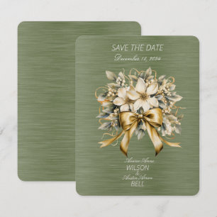 Cartons Réponse Houx Blanc Feuille Verte Ruban Doré Noël