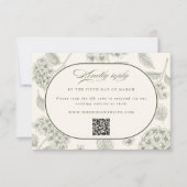 Cartons Réponse Hydrangea SAGE Mariage Vintage (Devant)