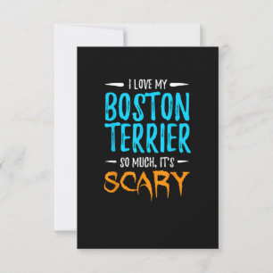Cartons Réponse I Love My Boston Terrier Dog Mom Scary Halloween