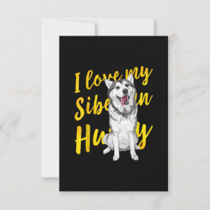 Cartons Réponse I Love My Siberian Husky Dog Lover