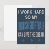 Cartons Réponse I Work Hard So My British Shorthair (Devant / Derrière)