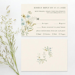 Cartons Réponse Iivoire Delicate Fleur sauvage moderne Boho Mariag