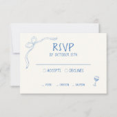 Cartons Réponse Illustration bleu dessinée à la main Français Vint (Devant)