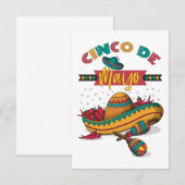 Cartons Réponse Illustration Cinco De Mayo, 1/2 (Devant / Derrière)