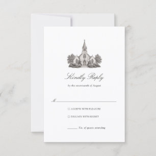 Cartons Réponse Illustration d'église Mariage élégant