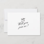 Cartons Réponse Illustration manuscrite unique Mariage moderne (Dos)