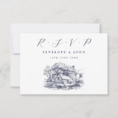 Cartons Réponse Illustration Rustic Farmhouse Destination Mariage (Devant)