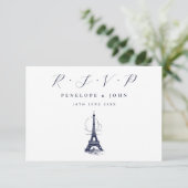 Cartons Réponse Illustration Tour Eiffel Mariage français (Debout devant)