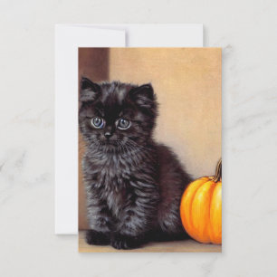 Cartons Réponse Illustration vintage Halloween Black Kitten