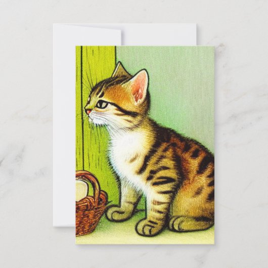 Cartons Réponse Illustration vintage Tabby Cat (Devant)