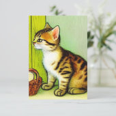 Cartons Réponse Illustration vintage Tabby Cat (Debout devant)