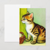 Cartons Réponse Illustration vintage Tabby Cat (Devant / Derrière)