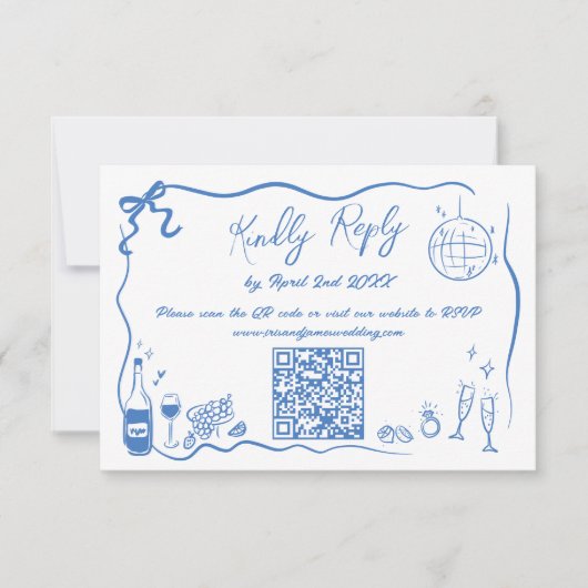 Cartons Réponse Illustrations faites à la main Doodles Code QR Mar (Devant)