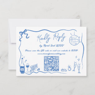 Cartons Réponse Illustrations faites à la main Doodles Code QR Mar