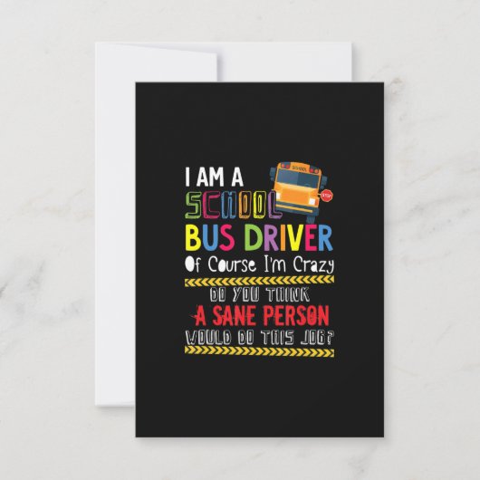 Cartons Réponse im a scolaire bus chauffeur amusant bus scolaire c (Devant)